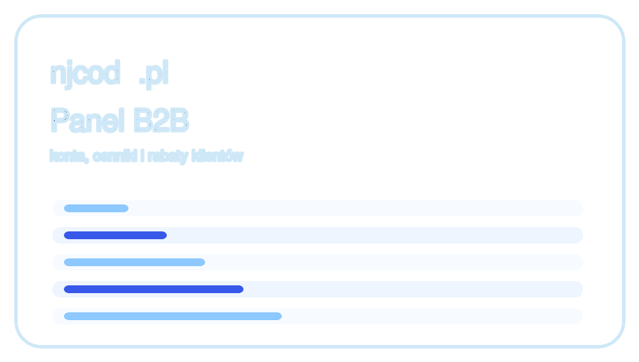 Mockup panelu B2B NJCOD.pl
